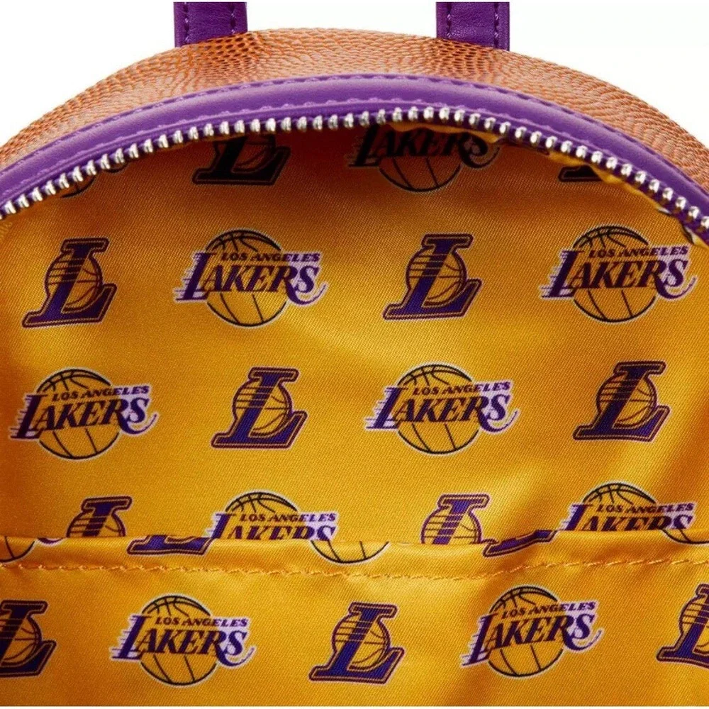 NBA Los Angeles Lakers Basketball Logo Mini Backpack Double Strap Shoulder Bag P